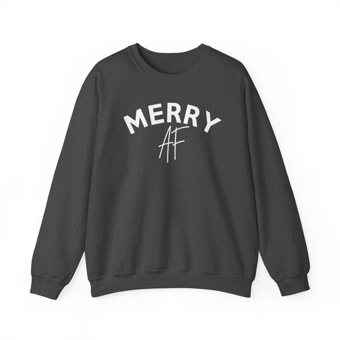 Merry AF Christmas Crew Neck Sweatshirt