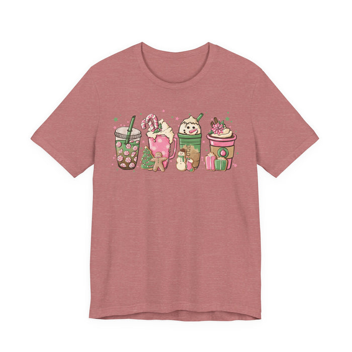 Pink Christmas Drinks T-Shirt