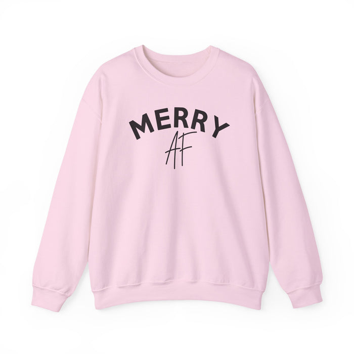 Merry AF Christmas Crew Neck Sweatshirt