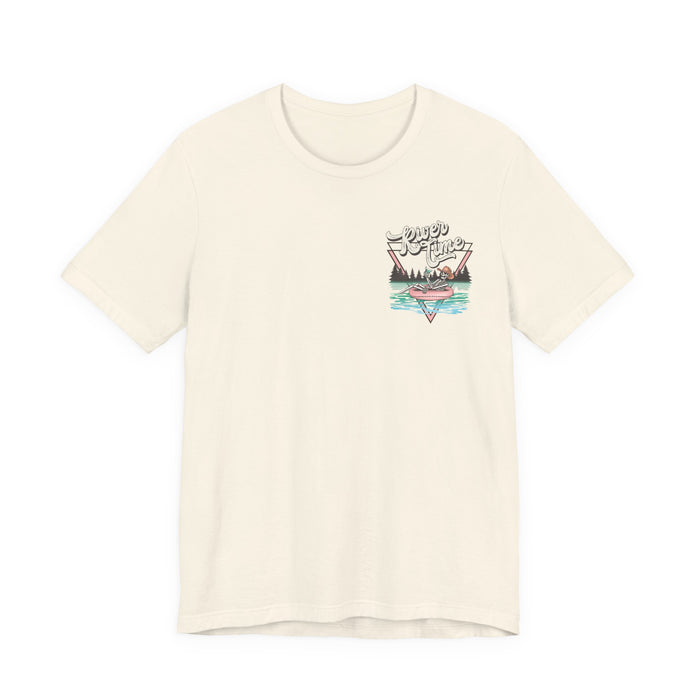 River Time Skeleton Pocket Print T-Shirt