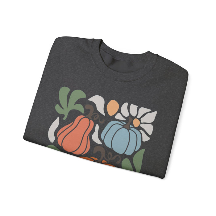 70s Flower Pumpkin Fall Sweatshirt