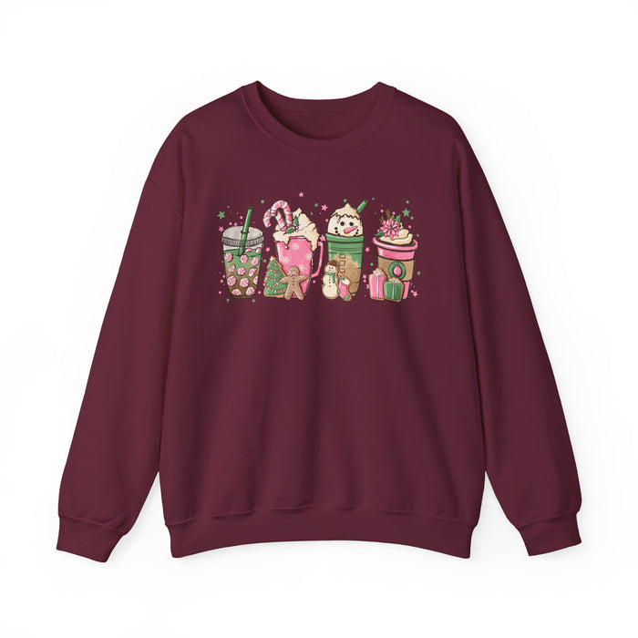 Pink Christmas Drinks Sweatshirt