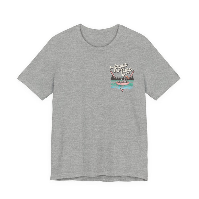River Time Skeleton Pocket Print T-Shirt