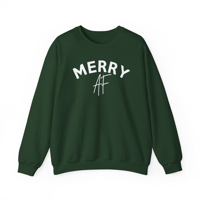 Merry AF Christmas Crew Neck Sweatshirt