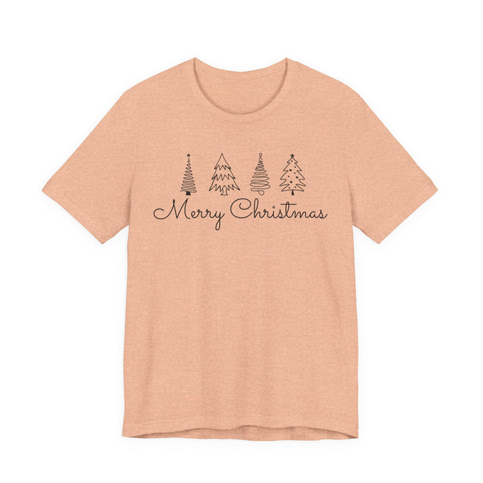 Merry Christmas Cursive Simple Trees T-Shirt
