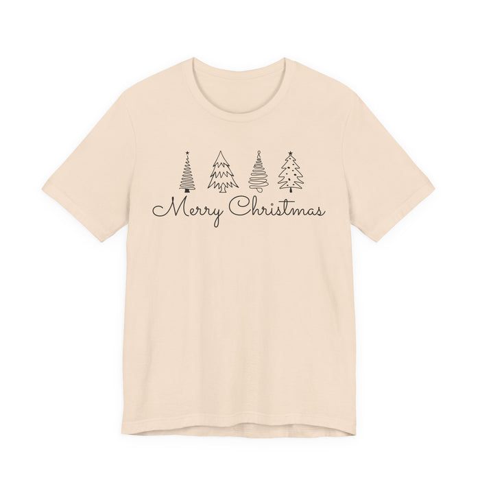Merry Christmas Cursive Simple Trees T-Shirt