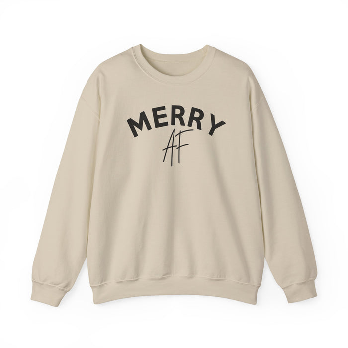 Merry AF Christmas Crew Neck Sweatshirt