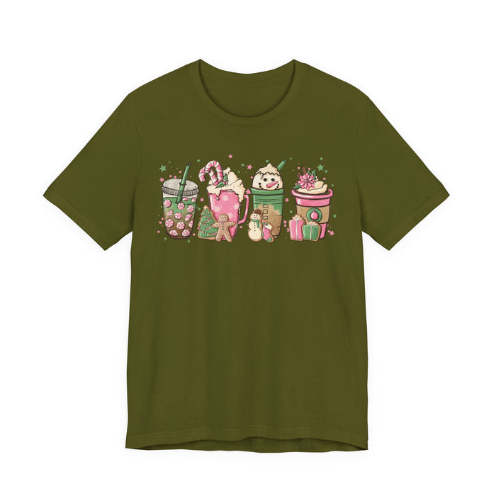 Pink Christmas Drinks T-Shirt
