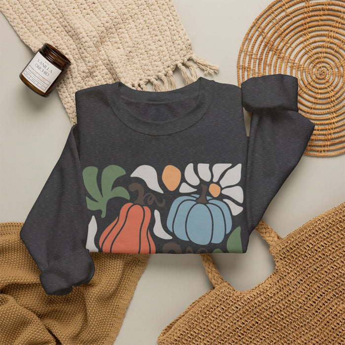 70s Flower Pumpkin Fall Sweatshirt