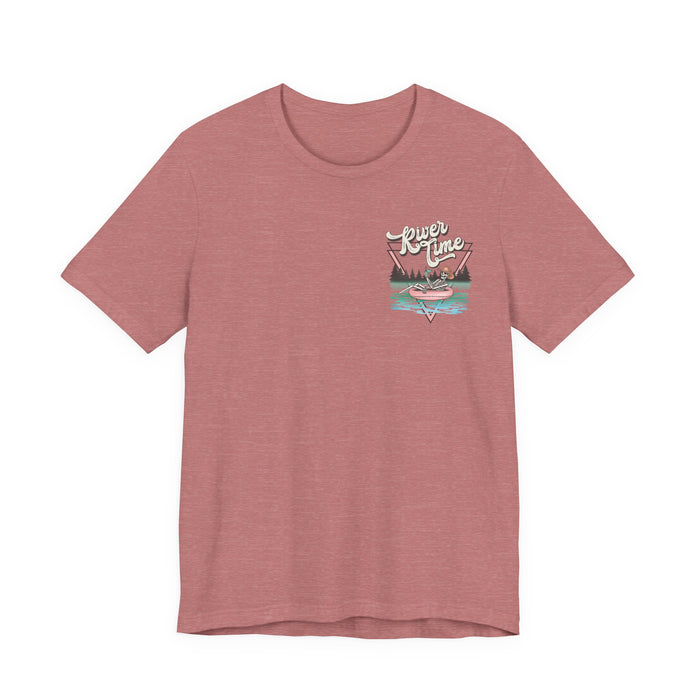 River Time Skeleton Pocket Print T-Shirt