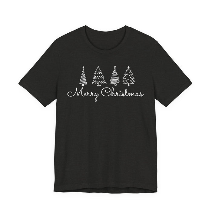 Merry Christmas Cursive Simple Trees T-Shirt