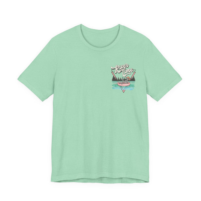 River Time Skeleton Pocket Print T-Shirt