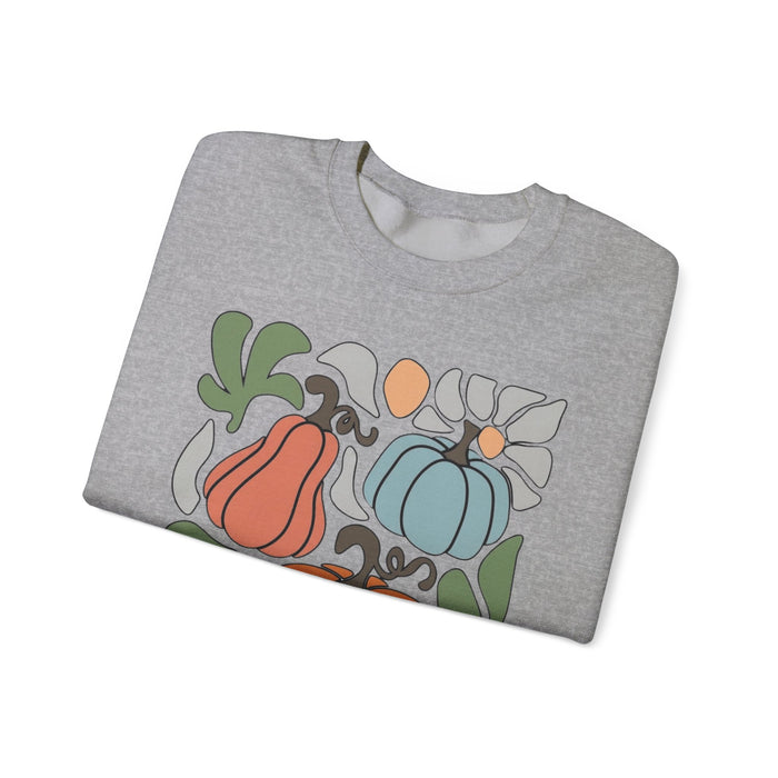 70s Flower Pumpkin Fall Sweatshirt