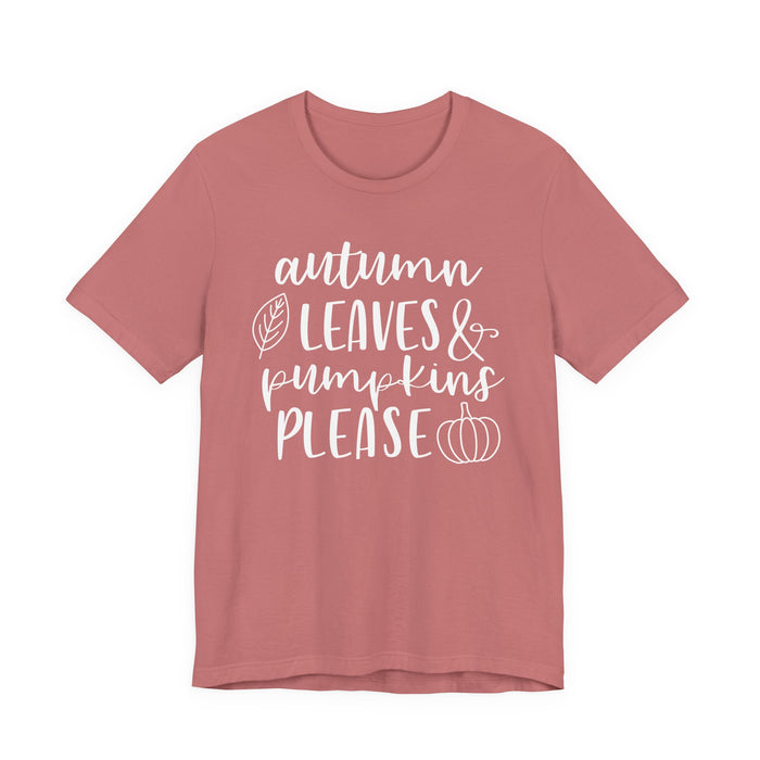 Autumn Leaves and Pumpkins Please T-Shirt