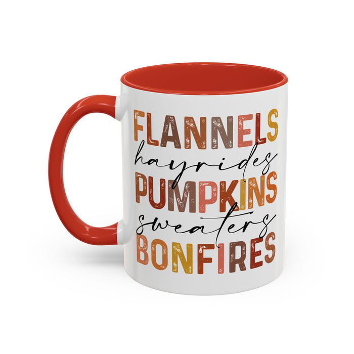 Fall Favorites ceramic coffee mug in Red