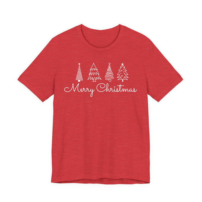 Merry Christmas Cursive Simple Trees T-Shirt