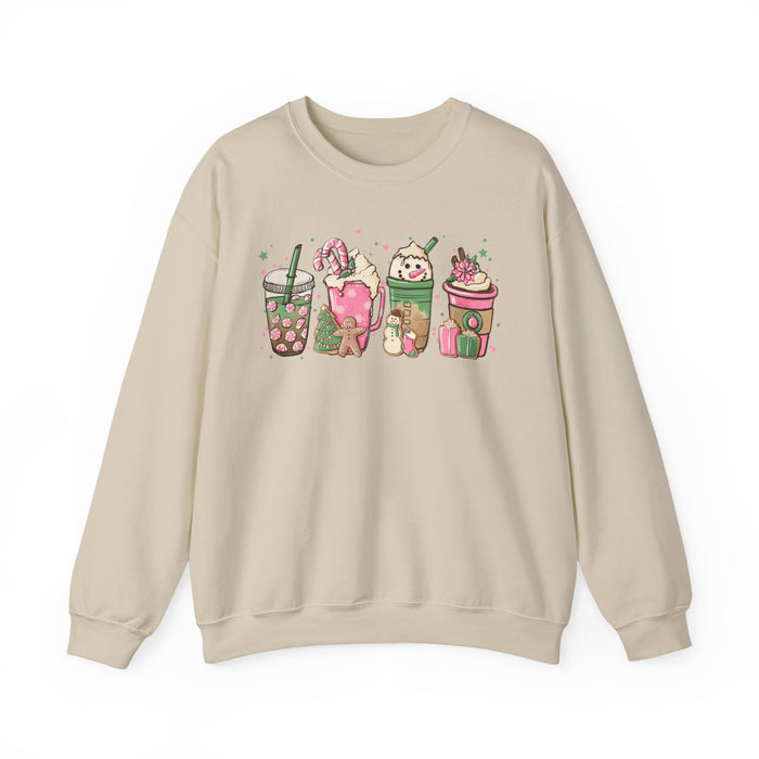 Pink Christmas Drinks Sweatshirt