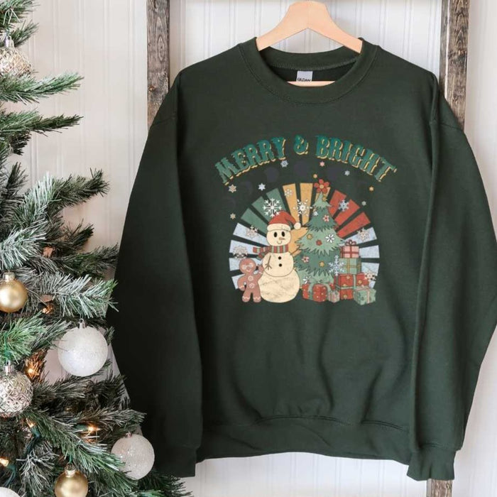 Retro Merry and Bright Sweatshirt