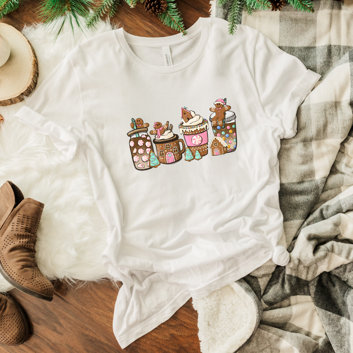 Pastel Gingerbread Coffee Christmas T-Shirt