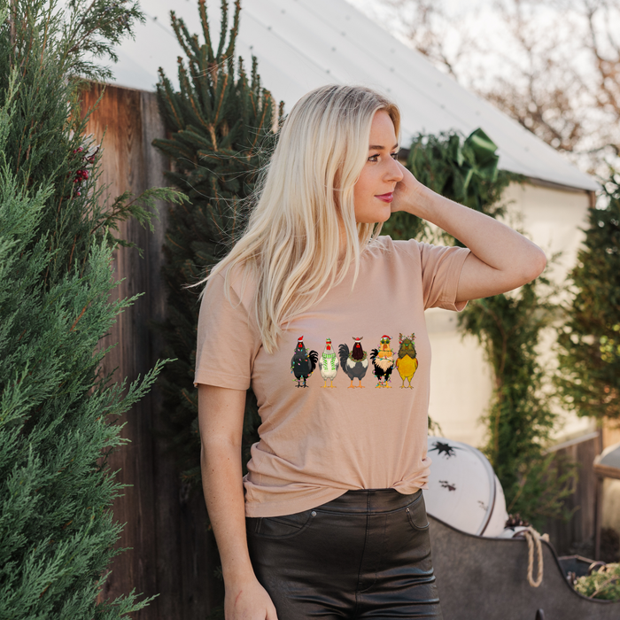 Christmas Chicken Farm T-Shirt