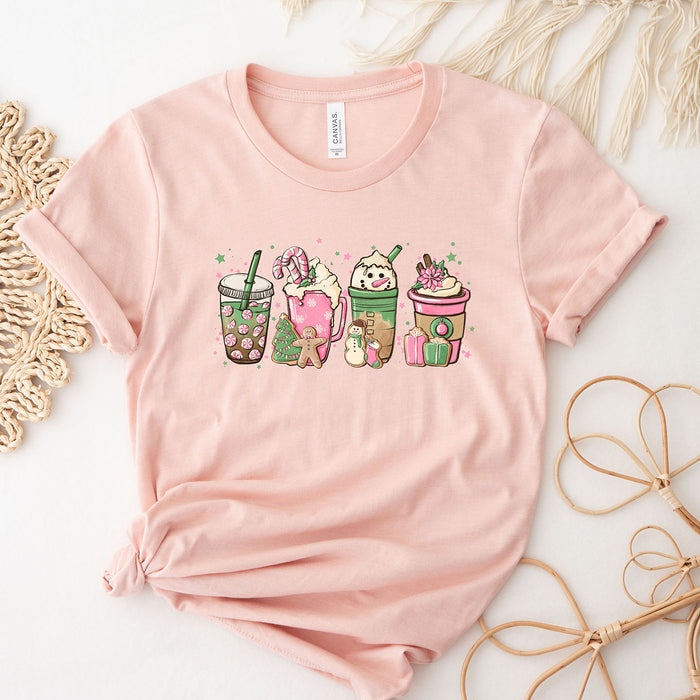 Pink Christmas Drinks T-Shirt