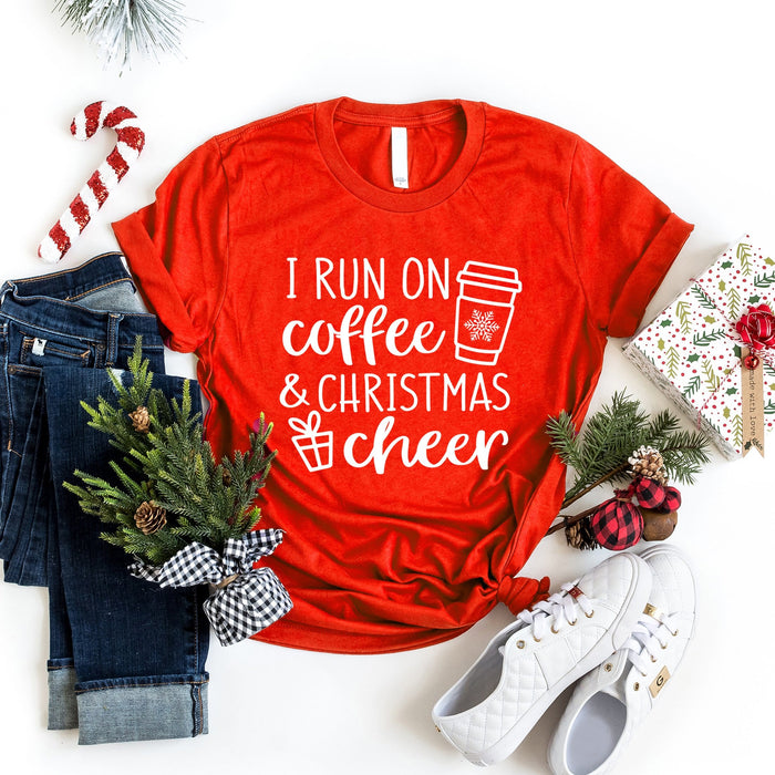 I Run On Coffee and Christmas Cheer T-Shirt