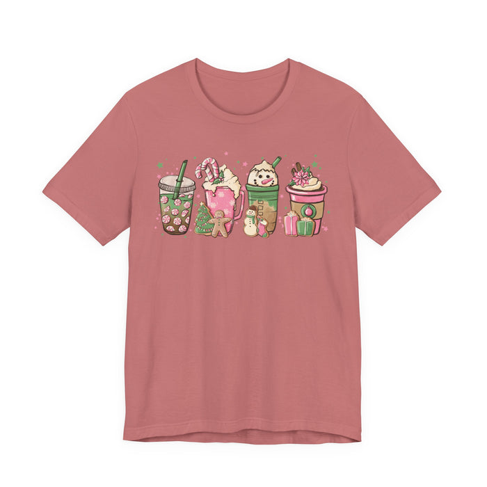 Pink Christmas Drinks T-Shirt