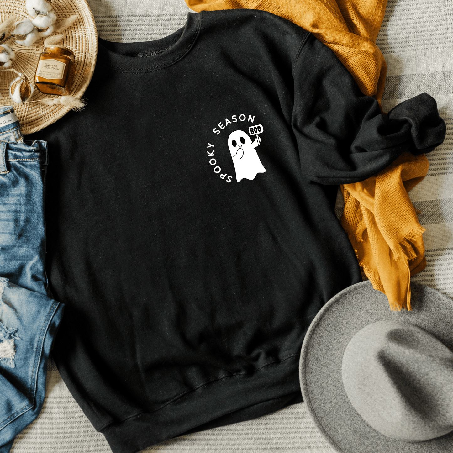 Spooky Season Little Ghost Pocket Sweatshirt