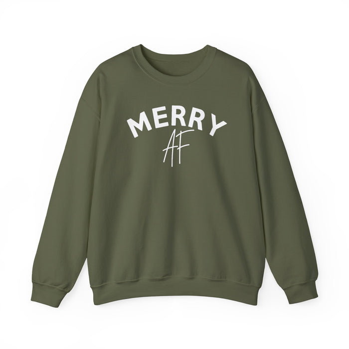 Merry AF Christmas Crew Neck Sweatshirt