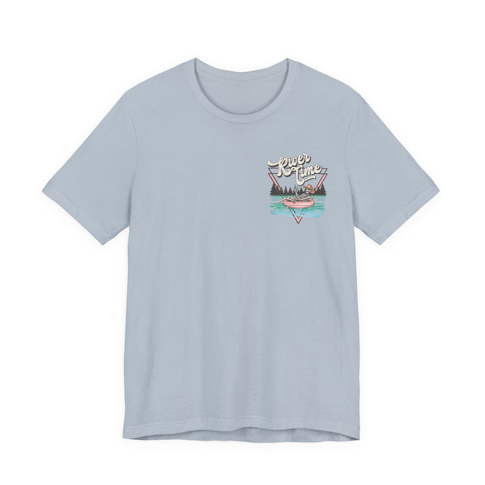 River Time Skeleton Pocket Print T-Shirt