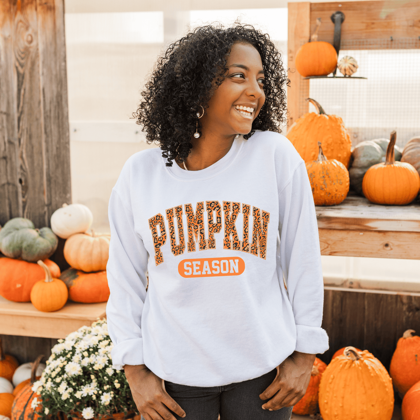 Pumpkin Cheetah Season Sweatshirt