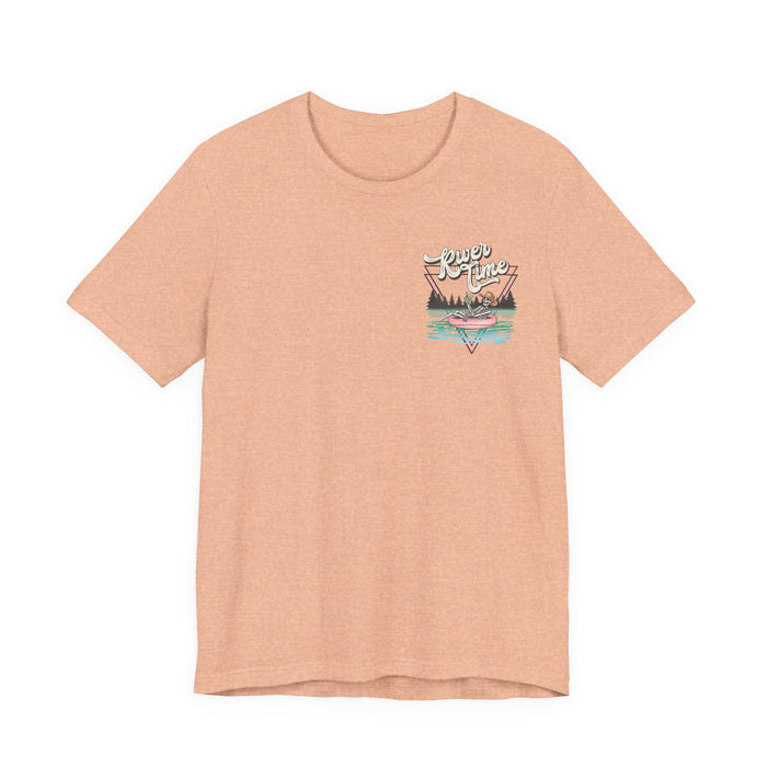 River Time Skeleton Pocket Print T-Shirt