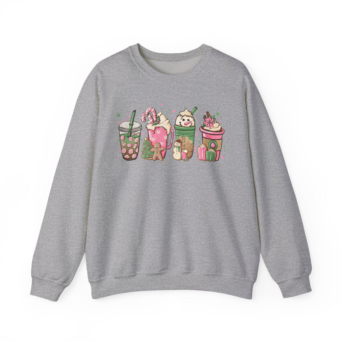 Pink Christmas Drinks Sweatshirt
