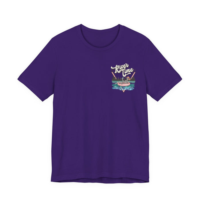 River Time Skeleton Pocket Print T-Shirt
