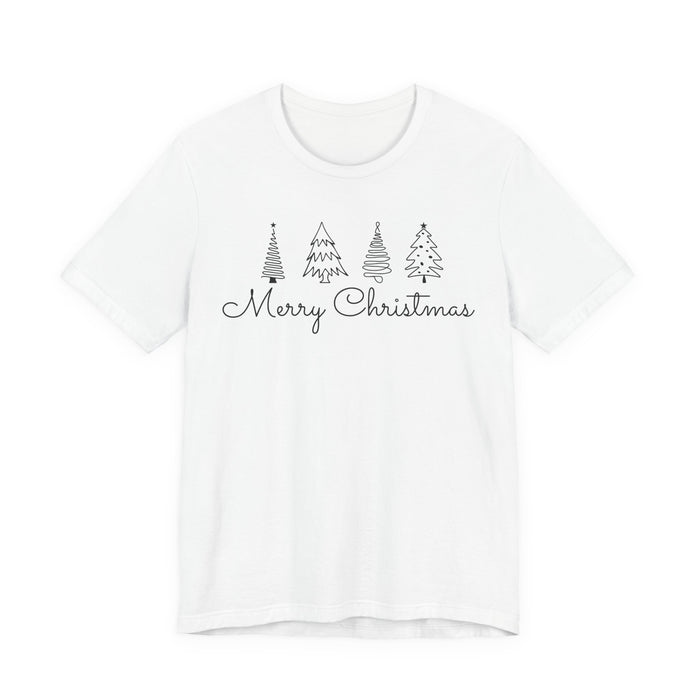 Merry Christmas Cursive Simple Trees T-Shirt