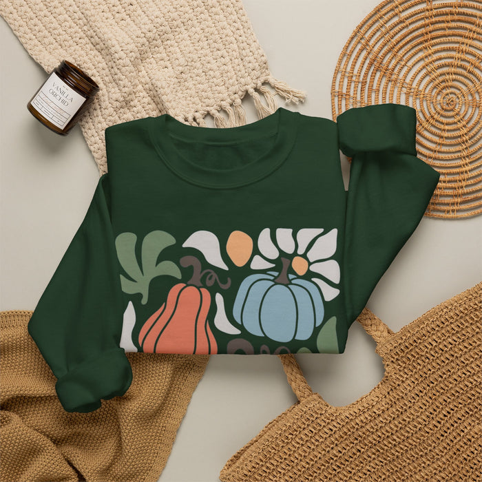 70s Flower Pumpkin Fall Sweatshirt