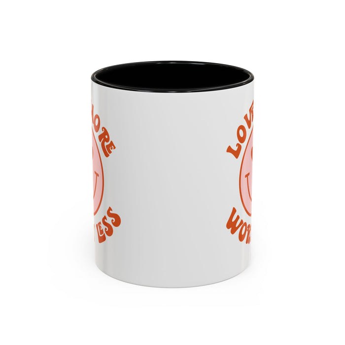 Love More Worry Less ceramic coffee mug, product photo 19