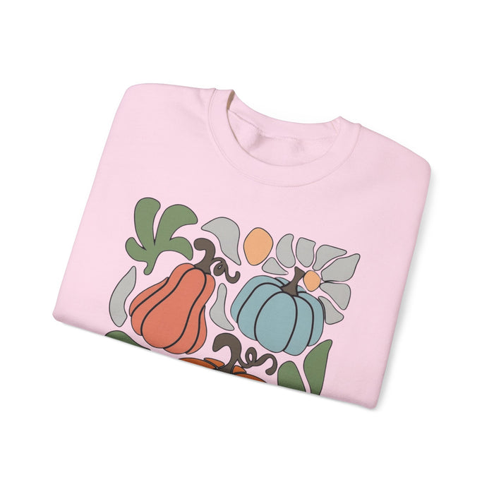 70s Flower Pumpkin Fall Sweatshirt