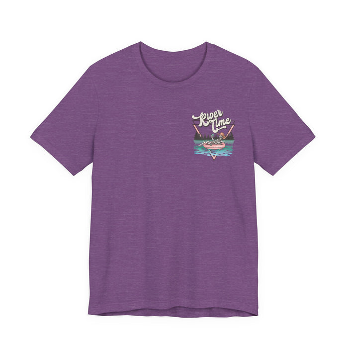 River Time Skeleton Pocket Print T-Shirt
