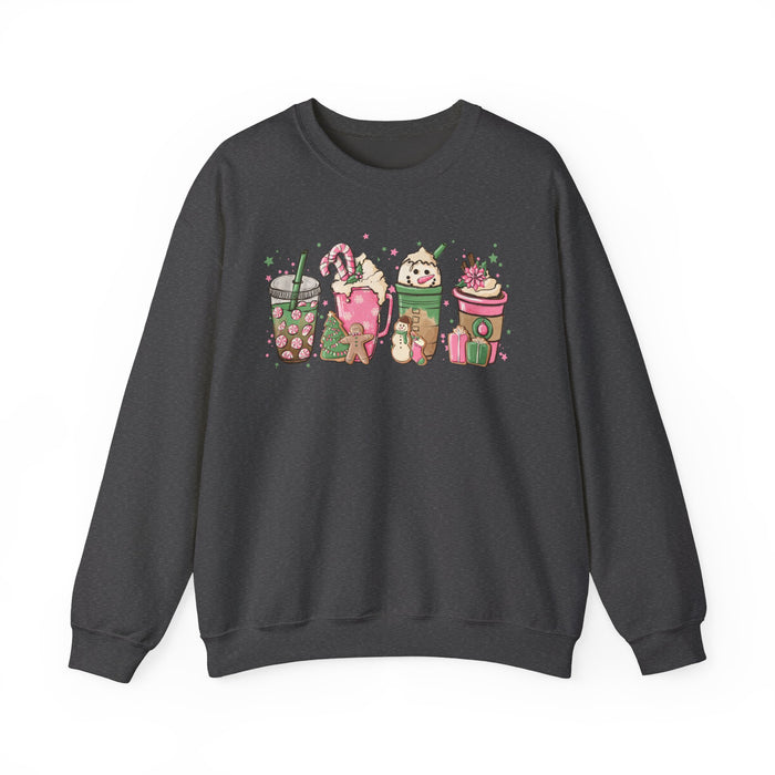 Pink Christmas Drinks Sweatshirt