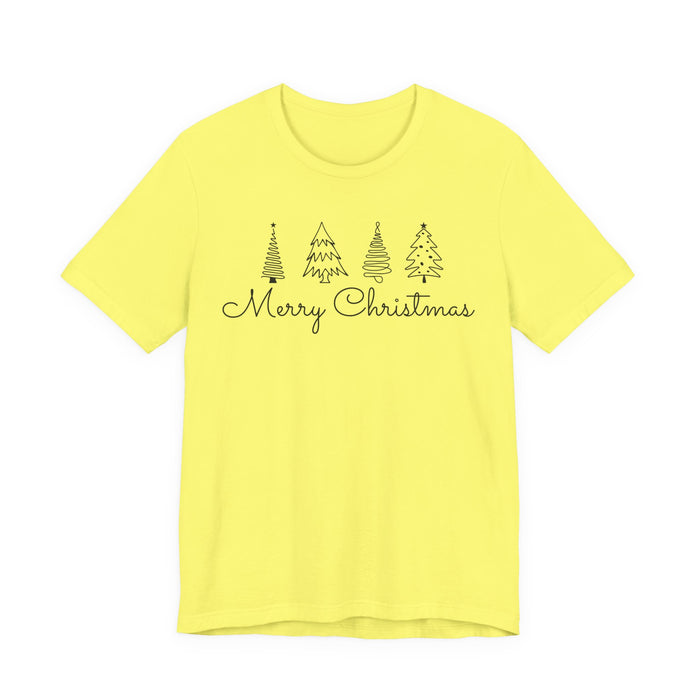 Merry Christmas Cursive Simple Trees T-Shirt