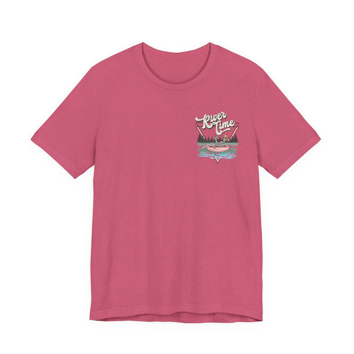 River Time Skeleton Pocket Print T-Shirt