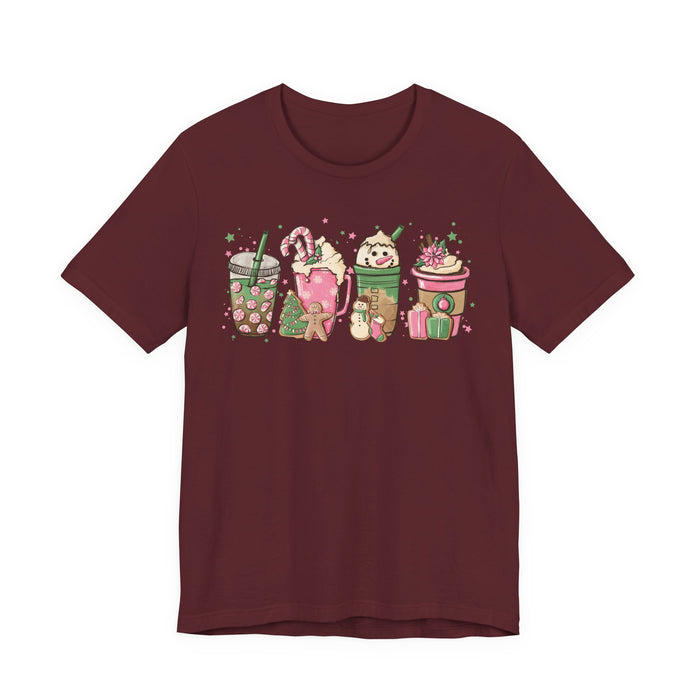 Pink Christmas Drinks T-Shirt