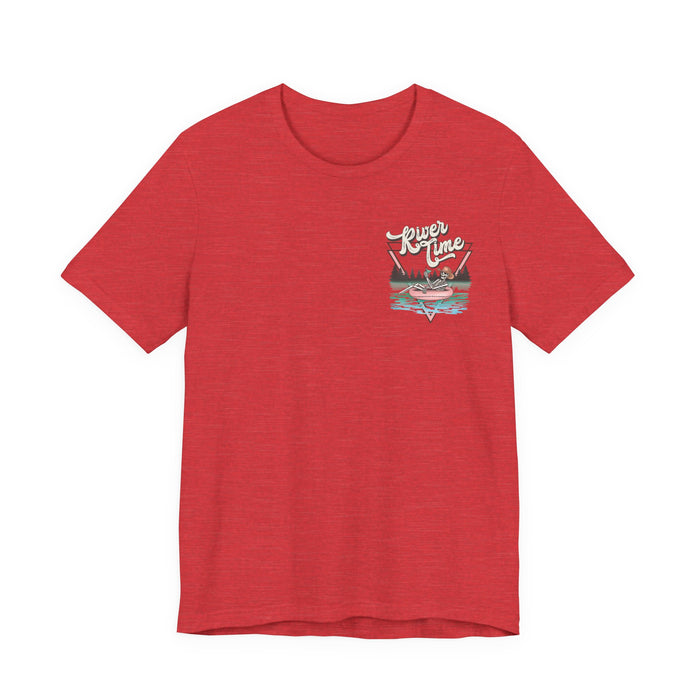 River Time Skeleton Pocket Print T-Shirt