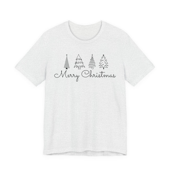 Merry Christmas Cursive Simple Trees T-Shirt