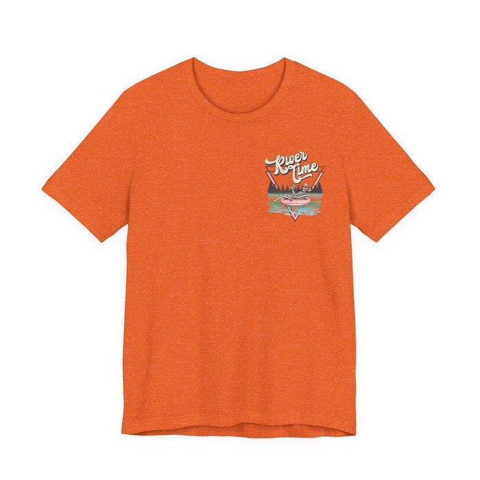 River Time Skeleton Pocket Print T-Shirt