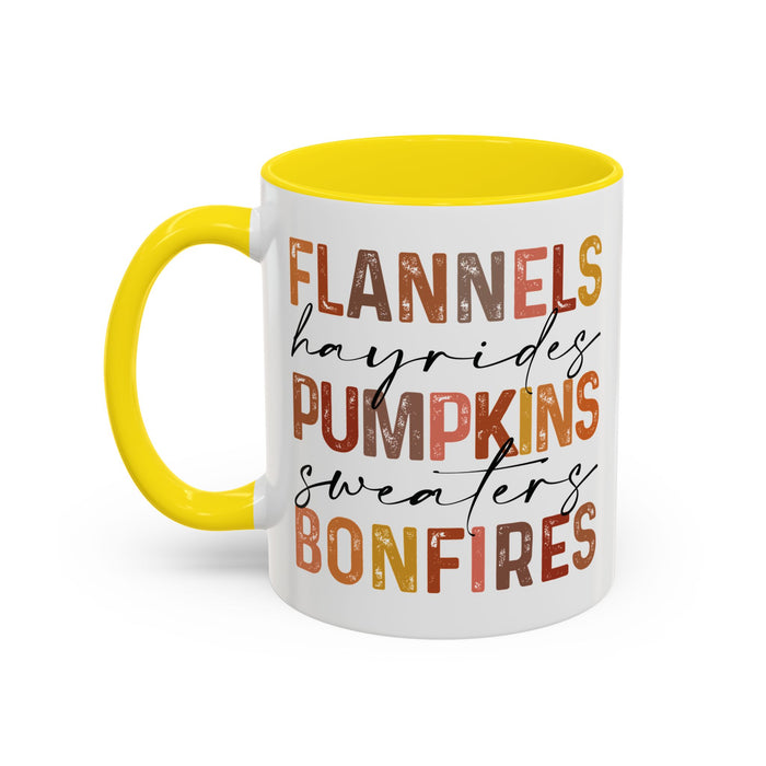Fall Favorites ceramic coffee mug in Yellow