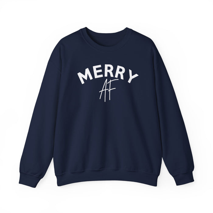 Merry AF Christmas Crew Neck Sweatshirt