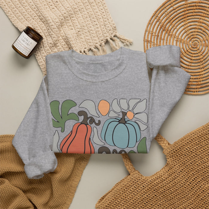 70s Flower Pumpkin Fall Sweatshirt