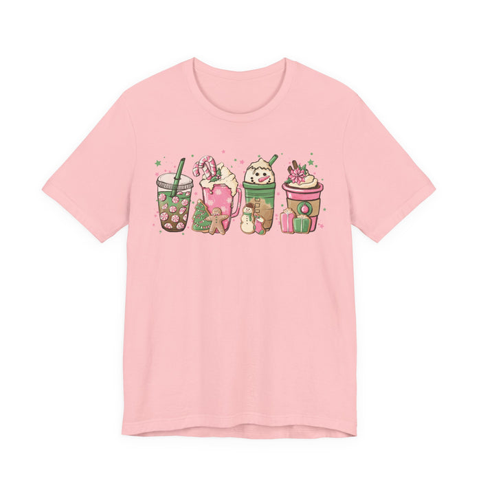 Pink Christmas Drinks T-Shirt